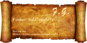 Fodor Gáspár névjegykártya