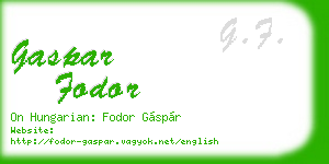gaspar fodor business card