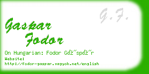 gaspar fodor business card
